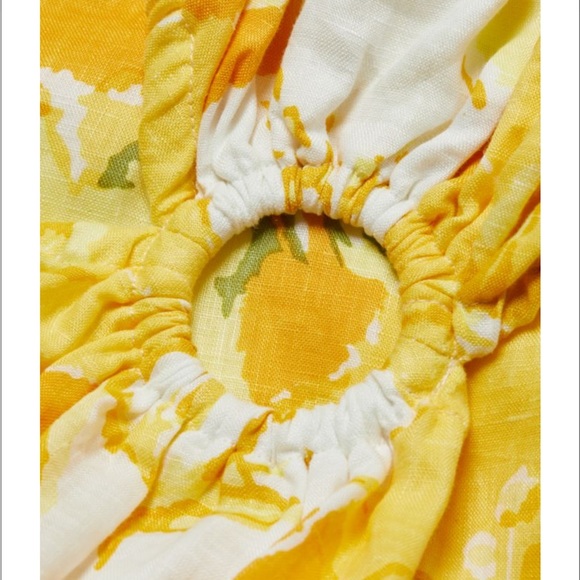 Faithful The Brand NWT El Rio Cut-Out Yellow Floral Linen Maxi Dress 10 - Picture 4 of 14